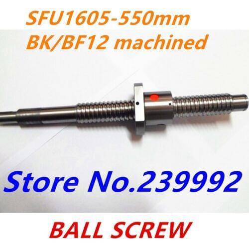 SFU1605 550mm ballscrew set : L550mm RM1605 550mm C7 Rolled Ball Screw 1pc+1pc single ball nut end machined