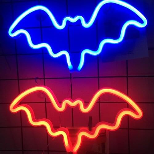 Vogliovoi Neon Sign Light SMD2835 Indoor Night light Bat Pink Warm White Red Model Holiday Xmas Party Wedding Decorations