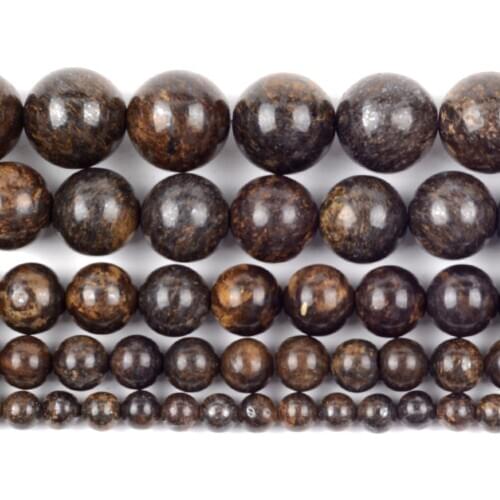 Natural Bronzite Stone Round Loose Spacer Beads For Jewelry Making DIY Bracelet Handmade 4/6/8/10/12mm