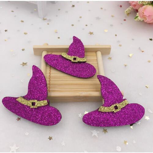 New 10pcs 45*54mm Felt Fabric Paillette Christmas Hat Applique Sewing Craft/DIY Patches A396