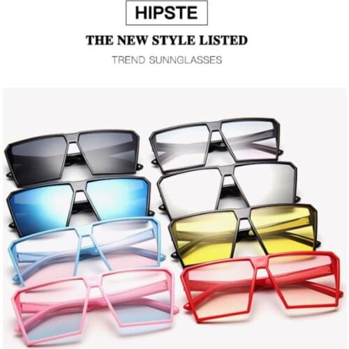 New 2021 Rectangle Oversized Sunglasses children Frame Gradient Lens Vintage Large Frame Sun Glasses baby