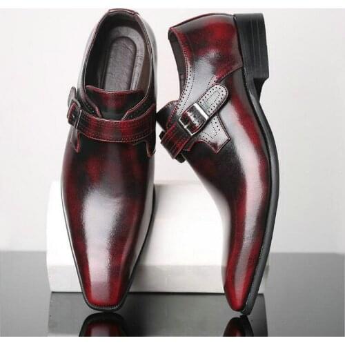 New Men Dress Shoes Men Pointed Toe Leather Shoes Oxford Shoes Business Formal Shoes Large Size Fad New