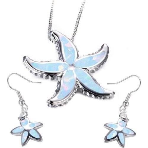 New Women Jewelry Set Starfish Necklace Earring Clavicle Chain For Women Wedding Party Gift Accessories Fashion Jewelry