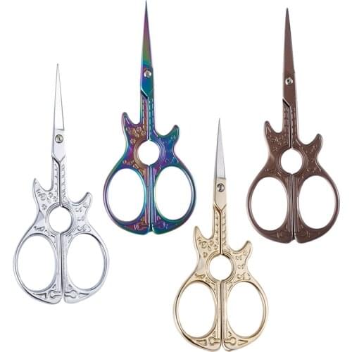 LMDZ Guitar Scissor Handicraft Embroidery Fabric Cross-stitch Shear Retro Classic Vintage Antique Craft Sewing Cutting Tool