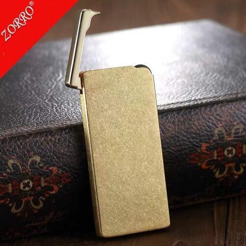 ORIGINAL ZORRO kerosene lighter Ultra thin copper creative portable retro grinding wheel cigarettes lighter smoking gift