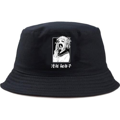 My Hero Academia Character Himiko Bucket Hat men Cotton Fishing Hunting Cap Outdoor Beach Fisherman Panama Womens Bucket Hat