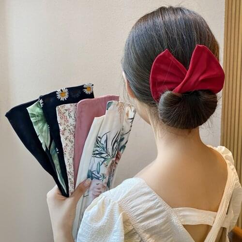 Multicolor Fashion Hair Deft Bun Styling Scrunchie Bow-knot Hair French Stylish Hair Bun Vintage Party Hair Styling For Women