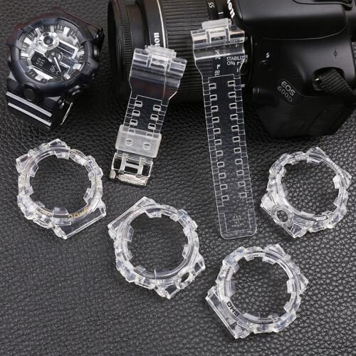 Watch accessories 16mm resin strap for Casio G-SHOCK GA-700-710-735 watch transparent strap mens & Ms sports watch case