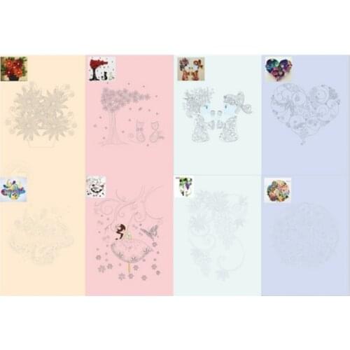 8PCS DIY craft Template paper Quilling mould Paper Quilling line art design paper template 16 patterns