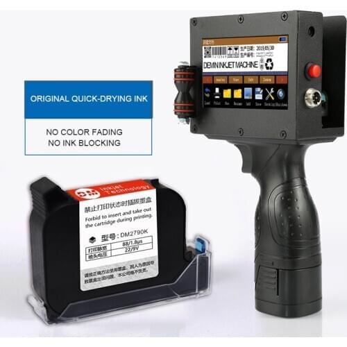 12.7mm Logo Inkjet Printer QR Bar Batch Code Date Number Expiry Date Label Mobile Hand Jet Handheld Thermal Inkjet Printer