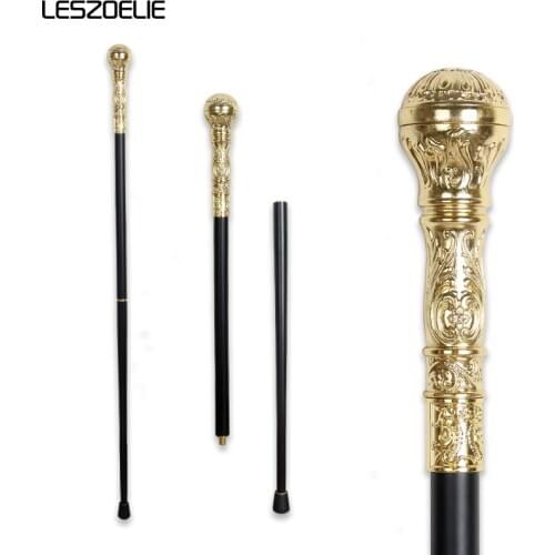 Golden Handle Walking Stick Man Fashionable Cane Women Party Walking Canes Elegant Vintage Detachable Walking Cane