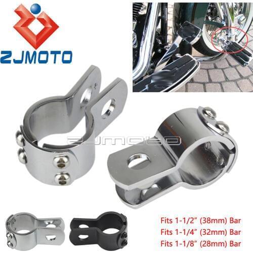 Universal Motorcycle Highway Footrests Mount Clamps For Harley Honda Yamaha Cafe Racer 28mm 32mm 38mm Crash Bar Foot Peg Clips