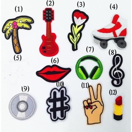 Letters lipstick Embroidered Patch for Clothing Iron Sewing Applique Shoes Bags Stickers Badge DIY Patch for Jeans Jackets