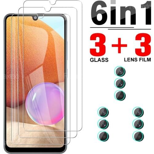 6 In 1 Full Cover Tempered Glass Protector For Samsung Galaxy A32 4G Camera Lens Protective Glas For Sansung Sumsung A 32 6.4"