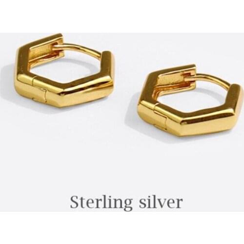Sole Memory Geometric Retro Polygon 925 Sterling Silver Fashion Female Stud Earrings SEA797