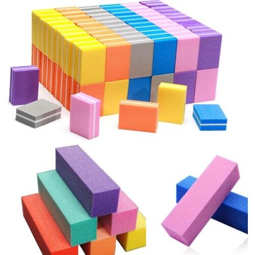 10/20 pcs Nail Buffers File Double-sided Sponge Sanding Nail File Blocks Square Block For UV Gel Strips For Nail Polishing Set