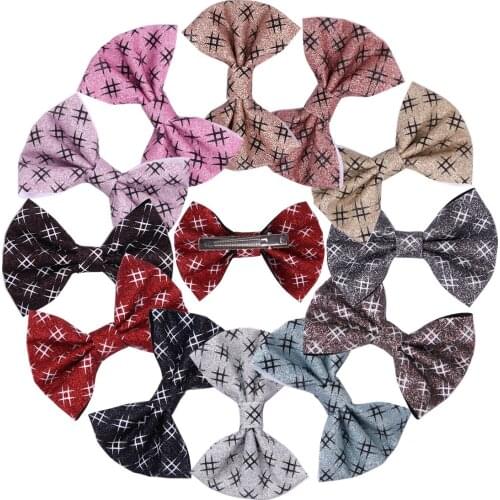 12pcs/set Girls Shiny Hair Bow Clips Sequin Printed Korean Style Sweet Hairbow 4 Inch Bows Hairpins Barrettes Children Headwear