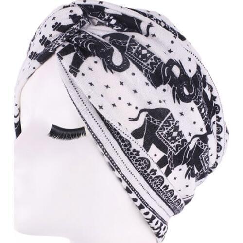 2020 fashion women print boho turban caps muslim turban hijab bonnet islamic head wraps india hat African headscarf