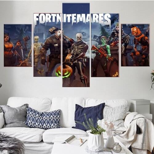 5 Pieces Wall Art Canvas Painting Game Character Poster Abstract Art Modular Picture Modern Home Bedroom Living Room Decoration