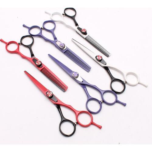 6" 17.5cm Customized Logo 440C CUt Hair Professional Hairdressing Scissors Cutting Scissors Thinning Shears Hair Scissors C1018