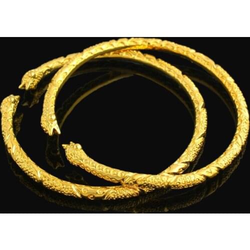 Adixyn 2pcs/lot Dragon Bracelet For Women Mn Gold Color Bangle jewelry Ethiopian/USA/African Animal bracelet bangles Items