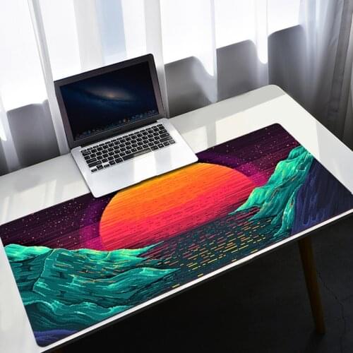 Large Anime Mouse Pad Retrowave Computer Mat Gaming Mat For Pc Mause Pad Gamer Girl Deskmat Mousepad Table Pads Varmilo Carpets