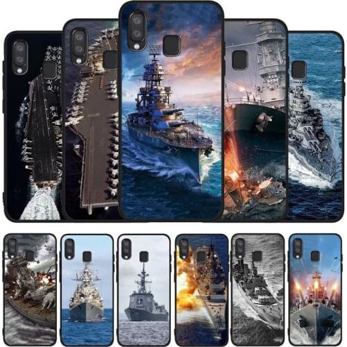 Warships Military Naval Ship Black TPU Phone Case For Samsung Galaxy A71 A51 A41 A31 A20E A10 A20 A40 A50 A70 M30S M20 A7 A8