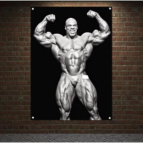 Man Body Building Workout Banner Wall Hanging Inspirational Poster Tapestry 4 Grommets Custom Flag Stadium Gym Wall Decoration 3
