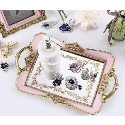 European rectangular tray fruit plate tea tray pastry plate cake tray jewelry box tray plate cake stand