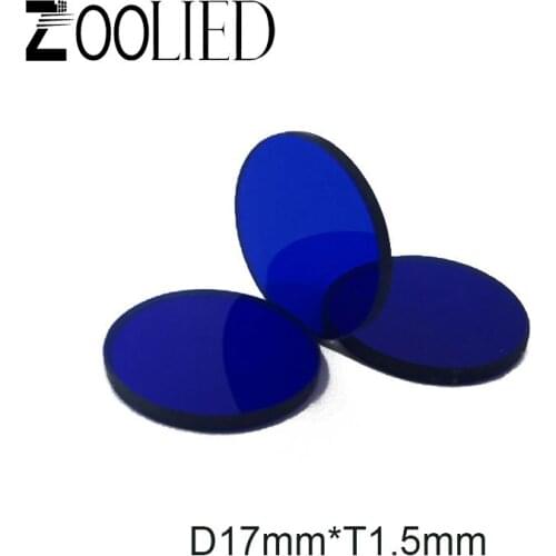 D17mm*T1.5mm 2PCS/LOT QB5 Optical Bandpass Filters Blue High transmittance Color Glass wavelength 510nm for Dark Field Microscop