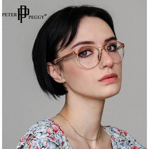 Personality Round Small Frame Glasses Women Girl Retro Transparent Optical Lens Eyeglasses Solid Color Ultralight Eyewear Unisex