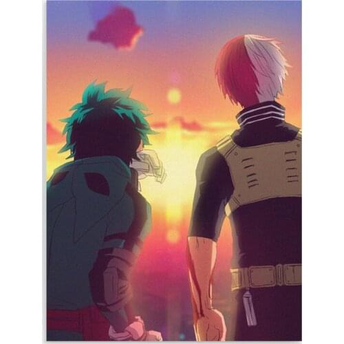 HD Prints My Hero Academy Canvas Painting Wall Art Anime Pictures Home Decor Bedroom Midoriya Izuku and Todoroki Shoto Poster