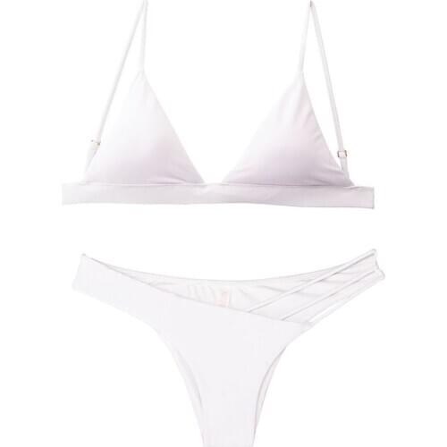 Summer Womens Bikini Set White Swimwear Swim Triangle Swimsuit Biquinis Brasileiro Bathing Suit Micro Secret Cheeky bottom