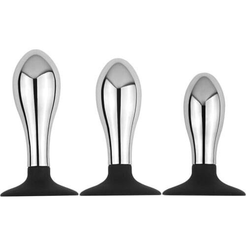 Metal+Silicone Anal Plug Dilator Masturbator Dildo Butt Plug Anus G Spot Stimulator Sex Toys For Men/Women Ass Plug