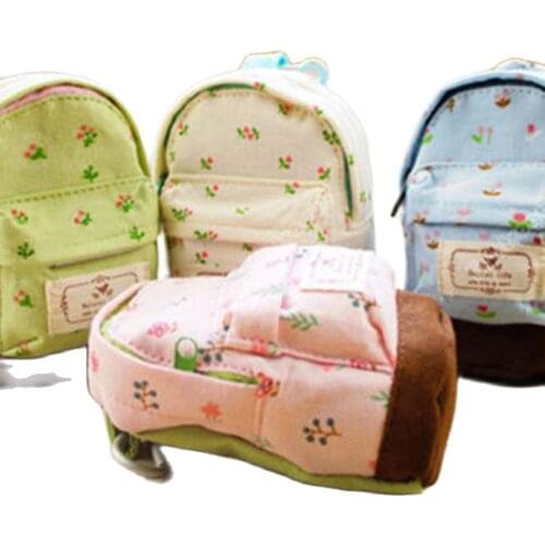 Mini Coin Purse Kids Girls Wallet Canvas Case Coin Card Backpack Flower Purse Zipper Bag Pouch Small Wallet girl purse wallet
