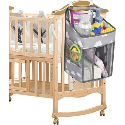 Baby Multifunctional Hanging Storage Bag with Large Capacity Bedside Organizer Infant Baby Essentials Bedding Set Storage Bag