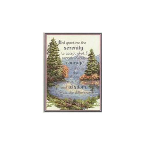14/22/25ct Lovely Counted Cross Stitch Kit Serenity Courage Wisdom Prayer dim 13607 Forest Trees Tree Lake