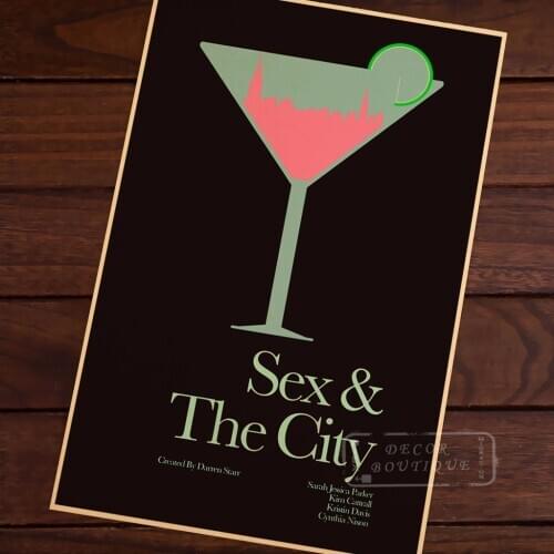 Sex and The City Minimalism Art Room Paper Vintage Kraft Decorative Poster DIY Wall Canvas Sticker Delicate Home Bar Decor Gift