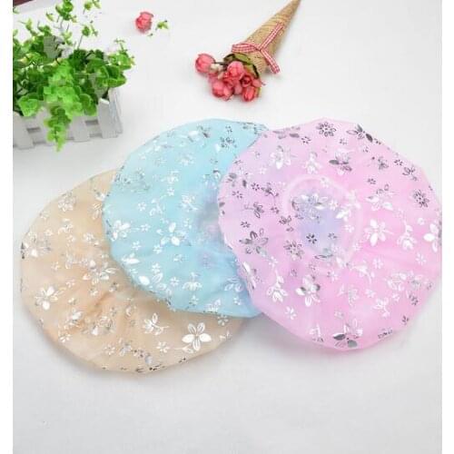 New Kitchen Fume-proof Cap for Ladies Bath Cap Gold-stamped Bauhinia Beauty Cap