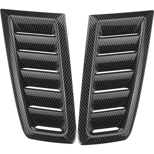 Pair Universal Car Front Bonnet Vents Hood Air Flow Intake Decorative Scoop Cover For Ford Focus MK2 BMW Audi Benz Black Carbon