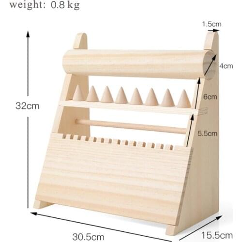 High Level Creative Solid Wood Tripod Jewelry Stand Necklace Bracelet Ring Storage Rack Jewelry Display Stand Decoration Props