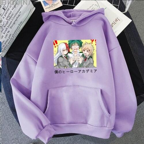 2021 Manga Cartoon My Hero Academia Men Women Hoodies Sweatshirts Printed Long Sleeve Pullovers Unisex Plus Size Anime Clothes