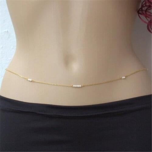 Bohemian beach fashion bikini bikini golden pearl accessories waist chain summer sexy jewelry ladies party gift