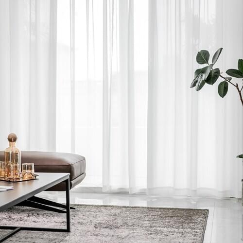 Chicity High Quality white tulle Curtains For Living Room Window Solid Color Feel Smooth and Soft to the Touch Tulle for Bedroom