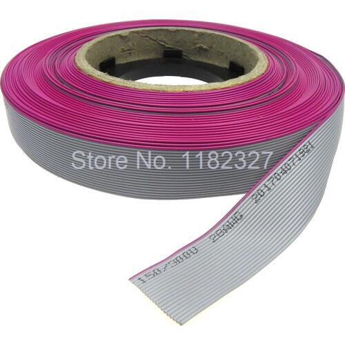 High Quality Flat Rainbow Ribbon Cable 20Pin 1.0mm pitch 1m-50m long Grey Color 28AWG WIRE for IDC FC 2.0MM Connector