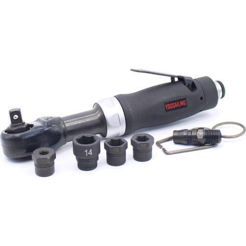 Top Quality Taiwan Perforation Type Multi-function 1/4 or 3/8 Pneumatic / Air Ratchet Wrench Tool with Sockets M10-M14