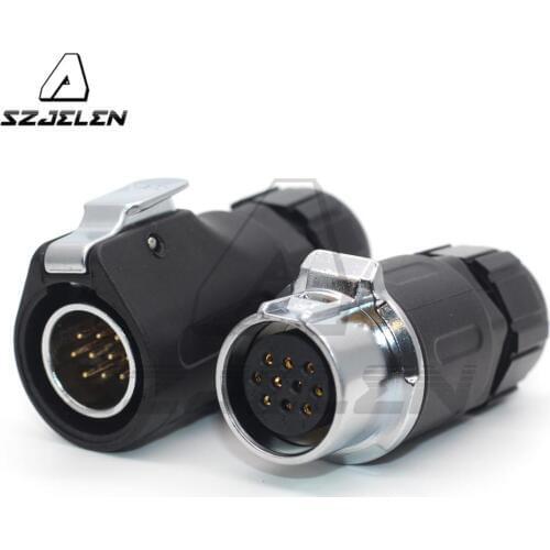 XHP20 10pin Waterproof conector, IP67 Power Industrial Circular Connector 20A Outdoor IP67 Solar power cable connector