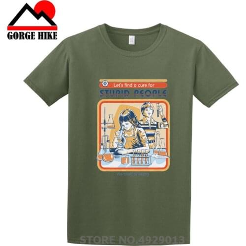 Retro Science A Cure for Stupid People Print Funny T Shirt Chemical Experiment Tops Tshirt Homme Mens T Shirts Ropa De Hombre