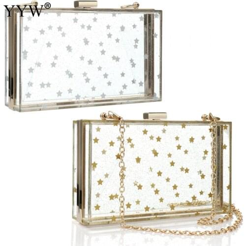 Women Bag Acrylic Clear Purse Cute Transparent Hard Crossbody Bag Lucite See Through Handbags Evening Women Clutch Bag