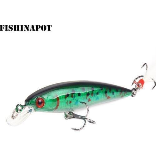 1PCS Minnow Fishing Lure 9cm 7g isca Artificial Hard Crankbait Wobbler Baits with Feather Artificial Pike Carp Fishing Tools